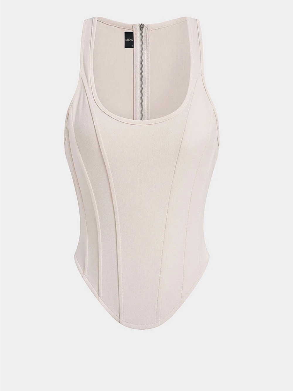 Sculpting Scoop-Neck Corset Bodysuit in Cream
